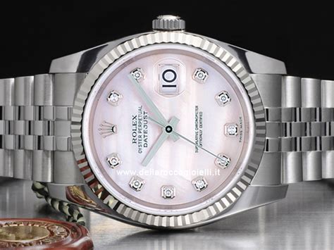 rolex date just con quadrante madre perla e diamanti